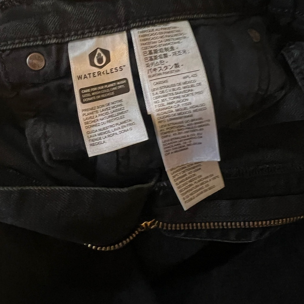 #19 Levi’s 511 Black Acid Wash “Not So Skinny” Skinny Fit Denim Jeans 36x34 - Picture 5 of 7